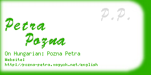 petra pozna business card